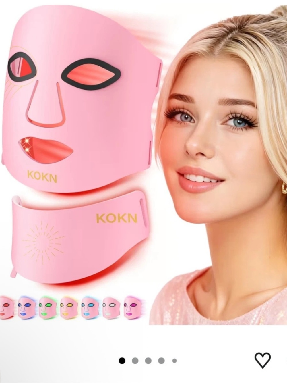 Red Light Therapy for Face & Neck 850nm Infrared & Red Light Mask 7 Modes NEW